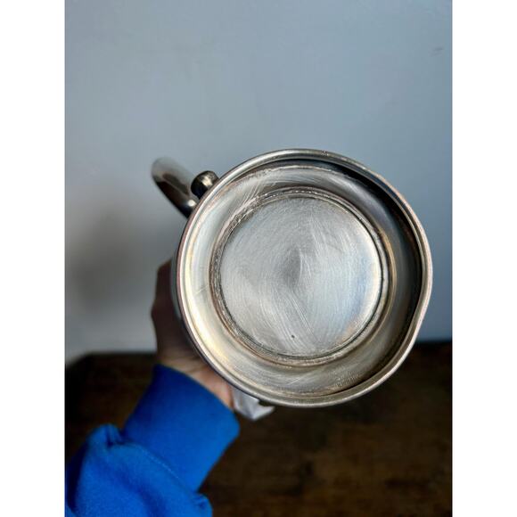 Vintage Silver Plated Pitcher with Patina | | Farmhouse Decorative Vase - Picture 7 of 8